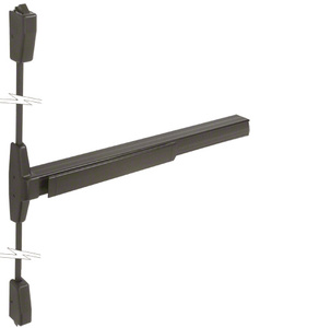 Von Duprin® Surface Mounted Vertical Rod Panic Exit Device with Grooved Case Dark Bronze Finish 36” x 84” Exit Only