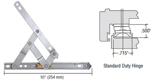 CRL Truth® 10" Standard Duty 4-Bar Stainless Steel Window Hinge