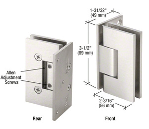 CRL Brushed Nickel Adjustable Wall Mount Offset Back Plate Hinge