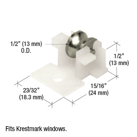 CRL 1/2" Steel Sliding Window Roller for Krestmark Windows