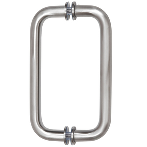 CRL Brushed Chrome 8" Back-to-Back Solid Brass 3/4" Diameter Pull Handles with Metal Washers