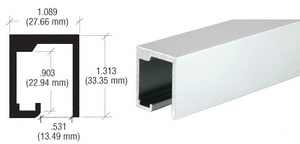 CRL Satin Anodized Single Overhead Track Extrusion