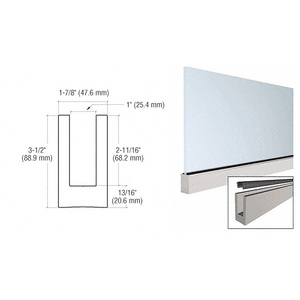 CRL Mill Aluminum 240" Small Profile Windscreen Base Shoe for 3/4" Glass - Extrusion Only