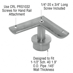 CRL Polished Stainless 1.9" Round Post P-Series 90 Degree Fixed Standoff Saddle
