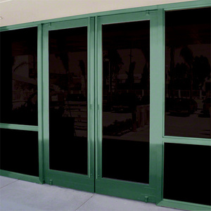 CRL Automatic Balancer™ KYNAR® Medium Stile Door for 1" Glazing; 3-11/32" Top Rail; 9-1/2" Bottom Rail; Concealed Hinge Tube Double Doors; Without Lock