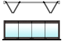 CRL Black Bronze Anodized 4-Panel Bipart Overhead Track Full Bi-Fold Door Configuration