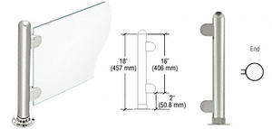CRL Polished Stainless 18" Round PP07 Elegant Series Counter/Partition End Post with Air Space