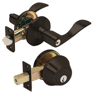 CRL Oil Rubbed Bronze Niagara Steel Security Door Combination Lock Set