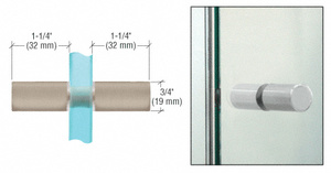 CRL Brushed Nickel Cylinder Style Back-to-Back Shower Door Knobs