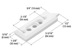 CRL White Tilt Window Latch with 2-1/8" Screw Holes