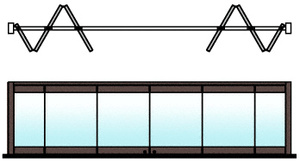 CRL Black Bronze Anodized 6-Panel Bipart Overhead Track Half Bi-Fold Door Configuration