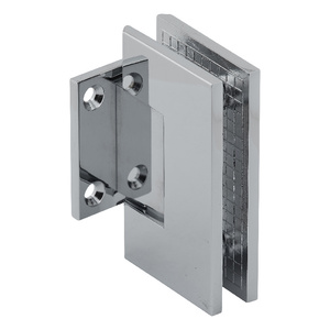 Polished Chrome Wall Mount with Short Back Plate Adjustable Designer Series Hinge