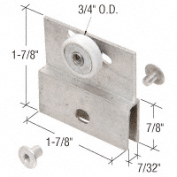 CRL Chrome 3/4" Nylon Ball Bearing Shower Door Flat Edge Roller Assembly