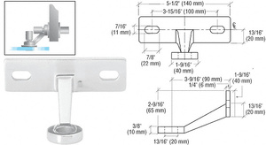 CRL Polished Stainless Regular Duty Spider Fitting Single Arm Fin Mount Frame