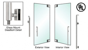 CRL-Blumcraft® Brushed Stainless Right Hand Glass Mount Cylinder/Thumbturn "P" Exterior Bottom Securing Deadbolt Handle