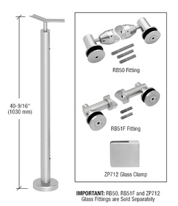 CRL Brushed Stainless 42" P7 Series 135 Degree Angle Post Railing Kit No Fittings
