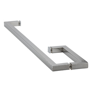 Polished Chrome 8" X 24" Square Towel Bar/Handle Combo