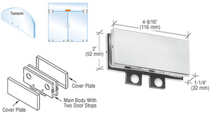 CRL Satin Anodized Transom Mounted Connector With Two Reversible Door Stops