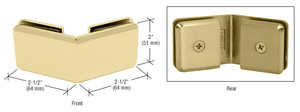 CRL Unlacquered Brass Beveled 135º Glass-to-Glass Clamp