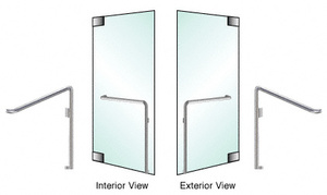 CRL-Blumcraft® Brushed Stainless Right Hand Reverse Glass Mount 'C' Exterior Dummy Handle