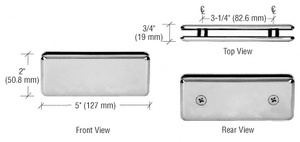 CRL Brushed Nickel Beveled 180º Glass-to-Glass Clamp