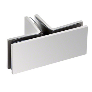 CRL Satin Chrome Square 90 Degree Glass-to-Glass T-Juntion Clamp