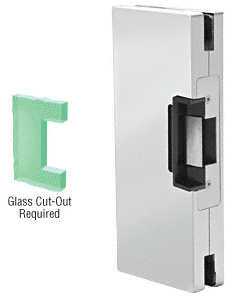 CRL Satin Anodized 4" x 10" LH/RHR Custom Center Lock Glass Keeper with Deadlatch Electric Strike