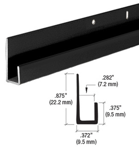 CRL Matte Black 1/4 Standard Aluminum J-Channel