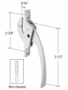 CRL Aluminum Straight Casement Window Locking Handle with 2-3/8" Screw Holes