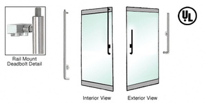 CRL-Blumcraft® Brushed Stainless Right Hand Reverse Aluminum Door Mount Keyed Access 'H' Exterior Top Securing Deadbolt Handle