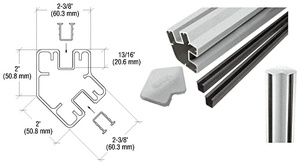 CRL Silver Metallic 60" Long 2" x 2-3/8" Rectangular 135 Degree Post Kit