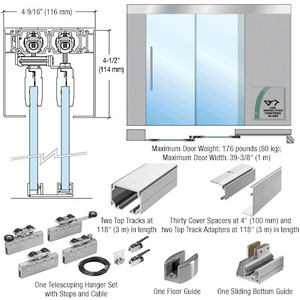 CRL50 Series Two Panel Telescoping Ceiling Mount Kit - Right Stacking Direction