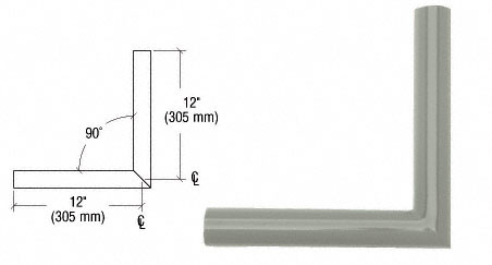 CRL Agate Gray Quick Connect 90º Corner for 1-1/2" Diameter Tubing