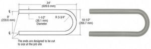 CRL Agate Gray Quick Connect Looped Hand Rail Return for 1-1/2" Diameter Tubing