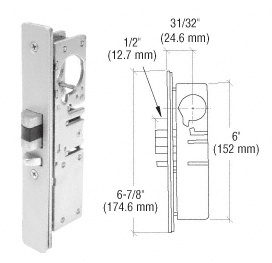 CRL 31/32" Backset Narrow Stile Left Hand Deadlatch Lock