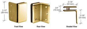 CRL Polished Brass Pinnacle and  Prima Series Wall Mount Bracket