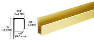 CRL Brite Gold Anodized Aluminum Deep Nose 3/8" J-Channel