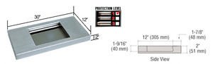 CRL Brushed Stainless 30" Wide x 12" Deep Level 1 Protection Stainless Steel Shelf with Deal Tray