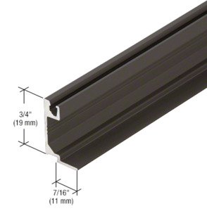 CRL-U.S. Aluminum Glass Stop for 1" Glass Door Header, Bronze Black Anodized - 21'-2"
