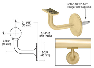 CRL Satin Brass Pismo Series 2" Concealed Surface Mount Hand Railing Bracket