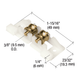 CRL Sling Window Roller with Dual 3/8" Brass Wheels for Merzon Windows