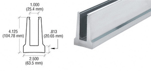 CRL B5T Series Mill Aluminum 240" Tapered Base Shoe Undrilled for 1/2" Glass