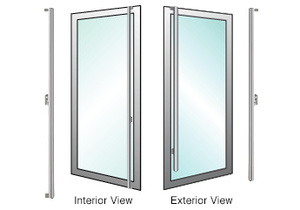 CRL-Blumcraft® Brushed Stainless Right Hand Reverse Aluminum Door Mount "FS" Exterior Dummy Handle