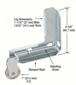 CRL Stamped Aluminum Corner Insert With 1" Steel Ball Bearing Center Groove Sliding Screen Door Roller for Metal Industry