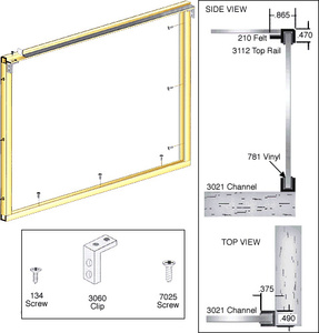 CRL Brite Gold Anodized Wood End Showcase Low Profile Front Assembly
