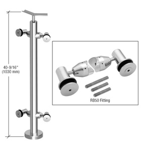 CRL Polished Stainless P7 Series Railing 135º Angle Post Kit With RB50F Fittings