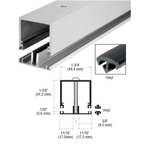 CRL-U.S. Aluminum Deep Division Bar with Vinyl, Satin Anodized- 12'