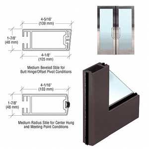 CRL 4" Oil Rubbed Bronze Medium Stile Clad Full Framed Door