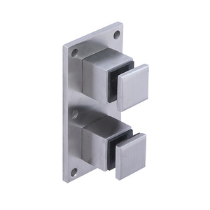 CRL 316 Brushed Stainless Steel Standard 2" Square Glass Rail Standoff Fitting with Mounting Plate
