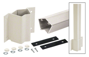 CRL 42" Oyster White Inside 135 Degree Fascia Mount Post Kits for 200, 300, 350, and 400 Series Rails